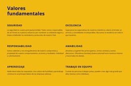 Valores Fundamentales De La Empresa - Plantilla De Página De Destino