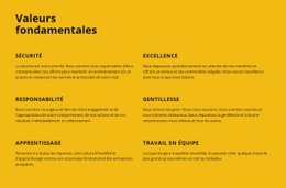 Valeurs Fondamentales De L'Entreprise - HTML Template Generator