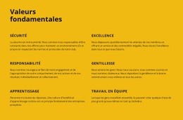 Valeurs Fondamentales De L'Entreprise - Site Web Gratuit D'Une Page