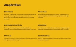 A Cég Alapértékei - HTML Websablon