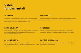 Valori Fondamentali Dell'Azienda - Modello Web HTML