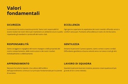 Valori Fondamentali Dell'Azienda - Modello Di Pagina Di Destinazione
