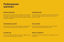 Podstawowe Wartości Firmy - Szablony Projektów Stron Internetowych