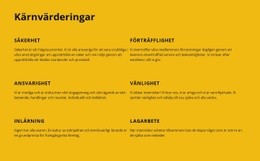 Företagets Kärnvärden - HTML-Webbmall