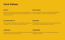 Most Creative Website Mockup For Company Core Values