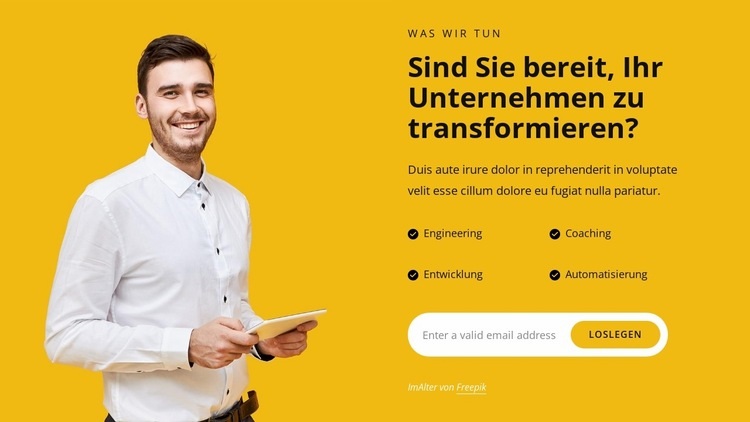 Wir glauben an kreative Problemlösungen. HTML5-Vorlage