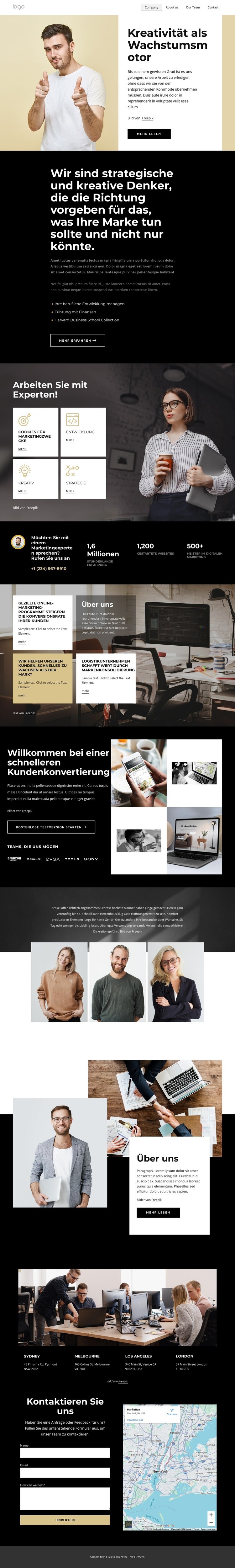 Wir sind strategische kreative Denker Website Builder-Vorlagen