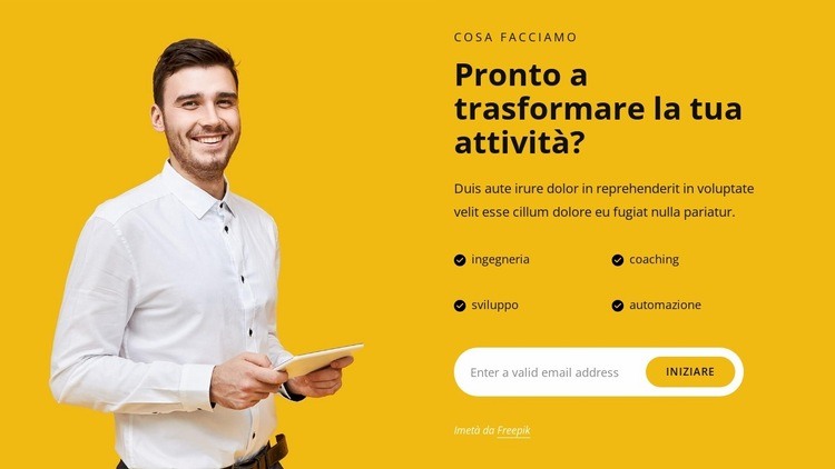 Crediamo nella risoluzione creativa dei problemi. Mockup del sito web