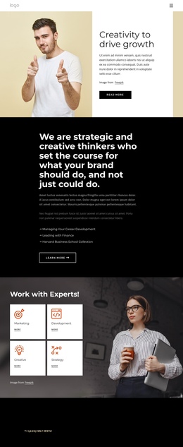 We Are Strategic Creative Thinkers - Template To Add Elements To Page