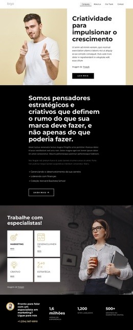 Somos Pensadores Criativos Estratégicos - Site Gratuito De Uma Página