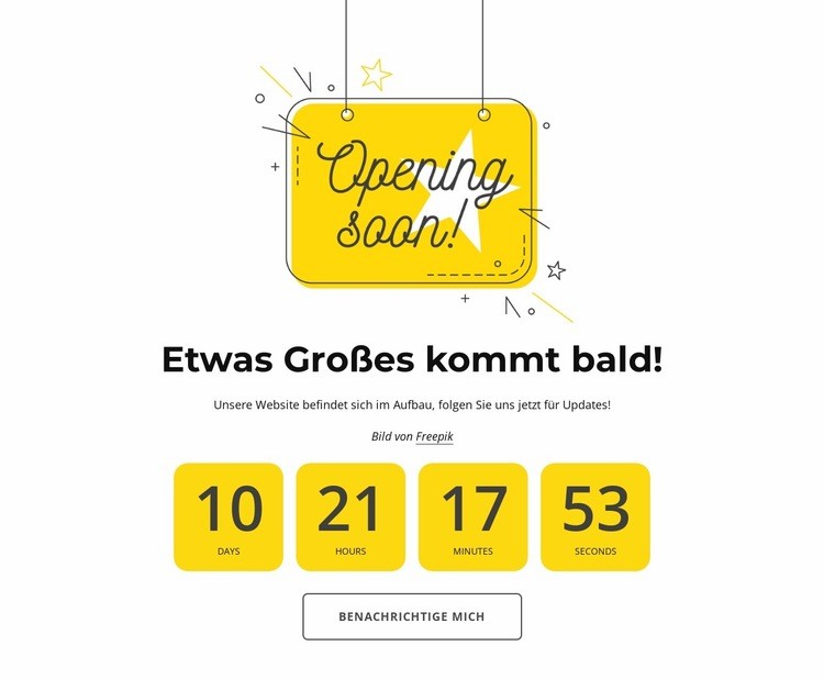 Demnächst Seite mit Countdown Eine Seitenvorlage