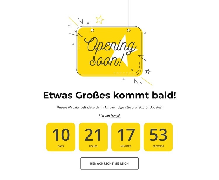 Demnächst Seite mit Countdown Vorlage