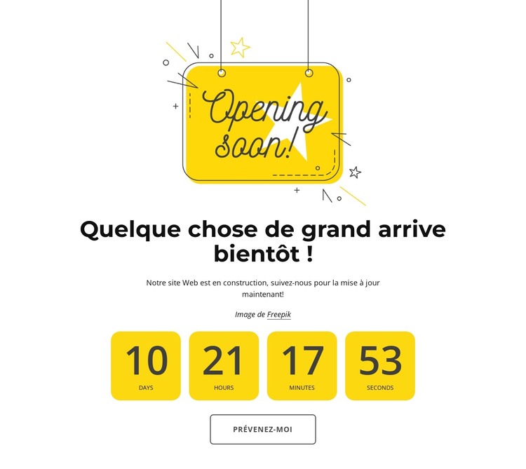 Bientôt disponible avec compte à rebours Modèle HTML