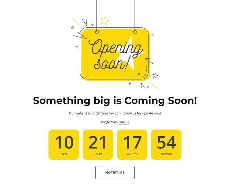 Coming soon page with countdown Homepage Design