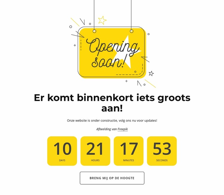 Binnenkort pagina met countdown Joomla-sjabloon