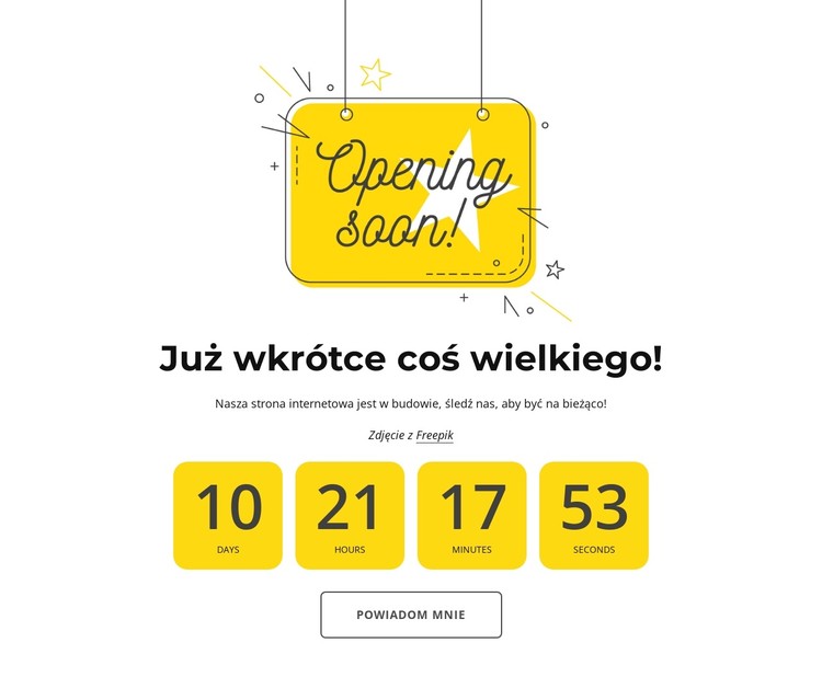Już wkrótce strona z odliczaniem Szablon CSS
