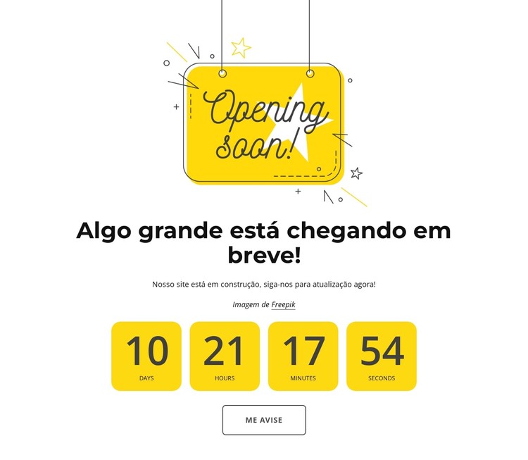 Em breve página com contagem regressiva Template CSS