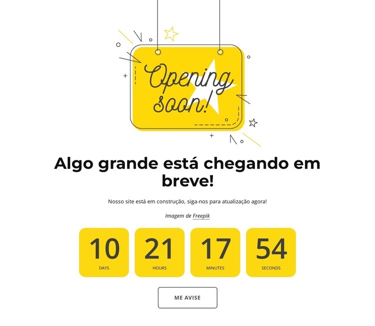 Em breve página com contagem regressiva Landing Page