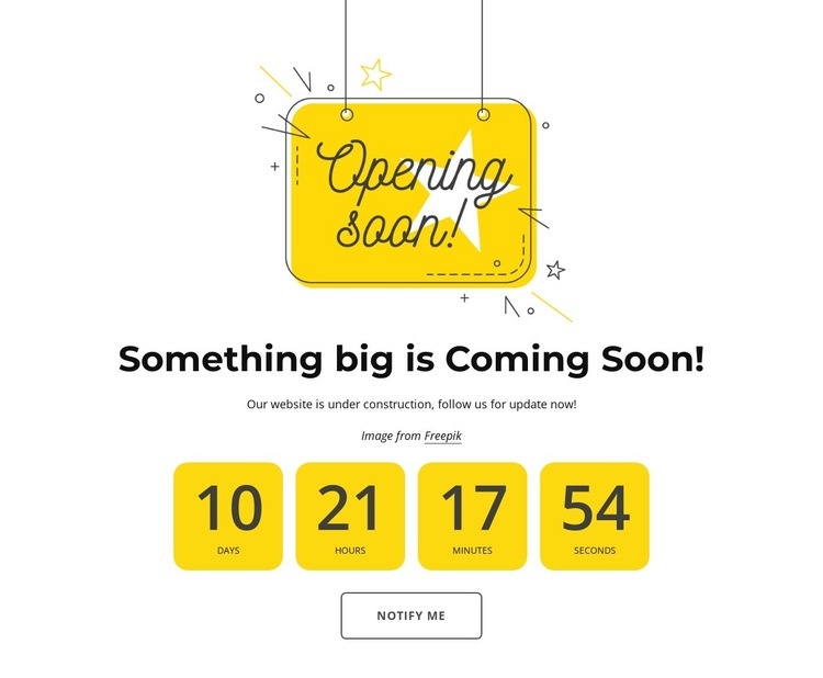 Coming soon page with countdown Web Page Design