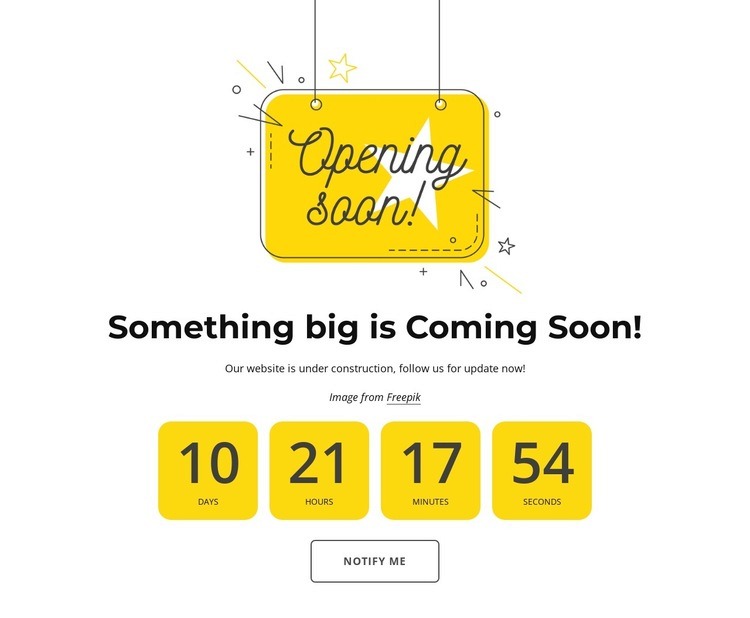Coming soon page with countdown Wix Template Alternative