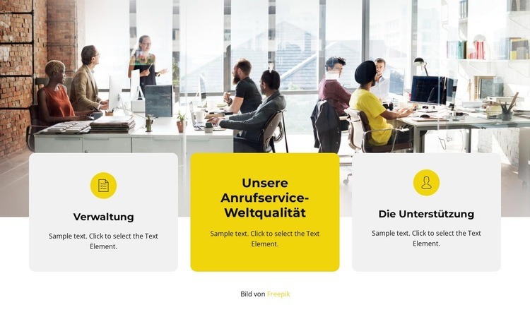 Dienstleistungen, die wir anbieten Landing Page