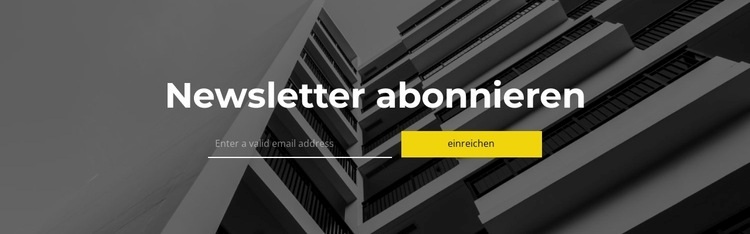 Newsletter abonnieren Eine Seitenvorlage