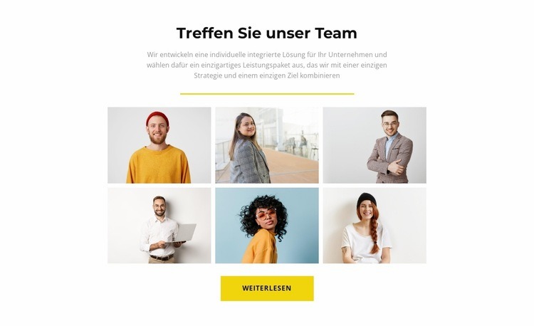 Glückliches Team Landing Page