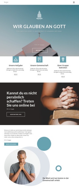 Familienfreundliche Kirche – Webdesign-Mockup