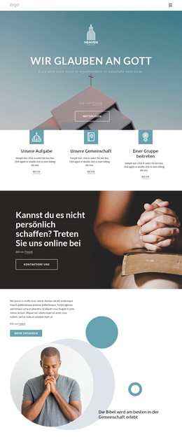 Familienfreundliche Kirche – Website-Design-Vorlage
