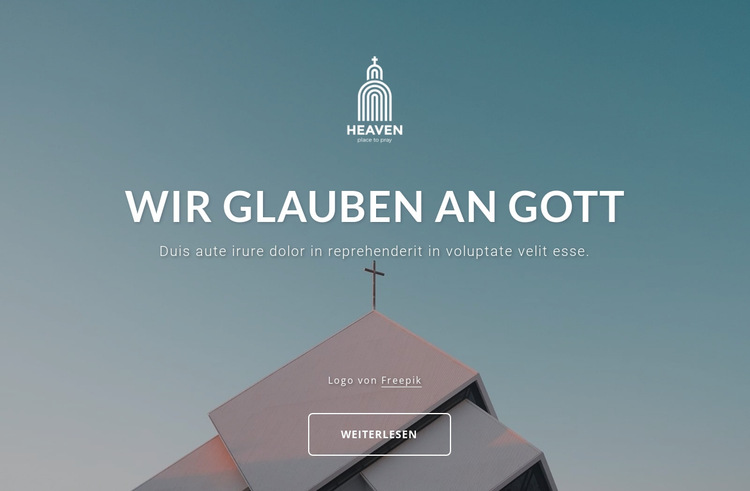 Wir glauben an Gott Website-Vorlage