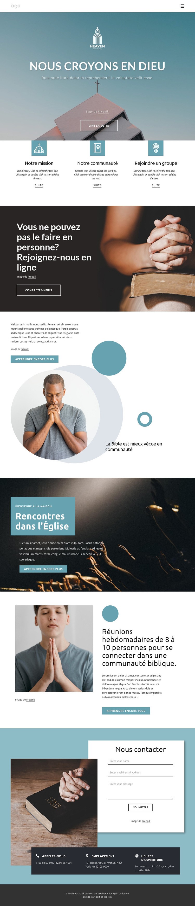 Église familiale Modèle HTML5