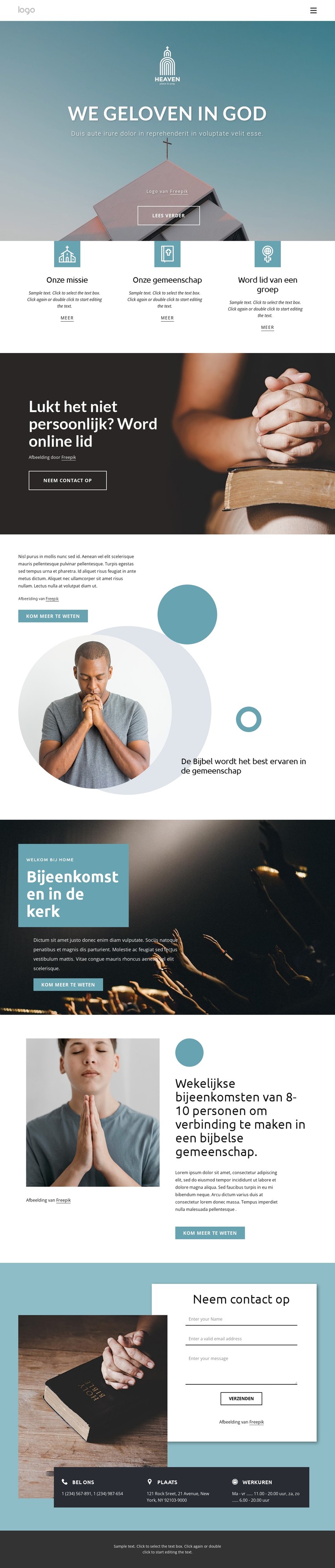 Gezinsvriendelijke kerk CSS-sjabloon