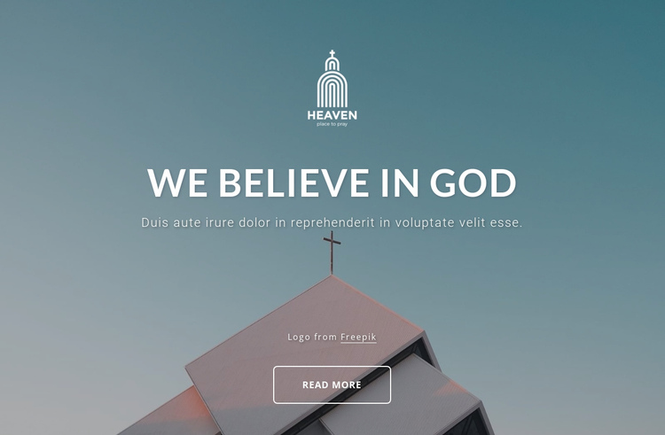 We belive in God One Page Template