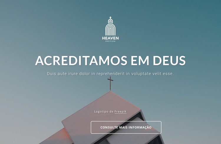 Nós acreditamos em deus Design do site