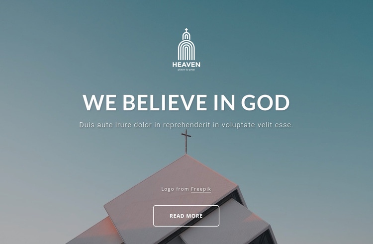 Vi tror på Gud Html webbplatsbyggare