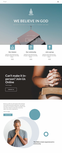 Bootstrap HTML For Family Friendly Church