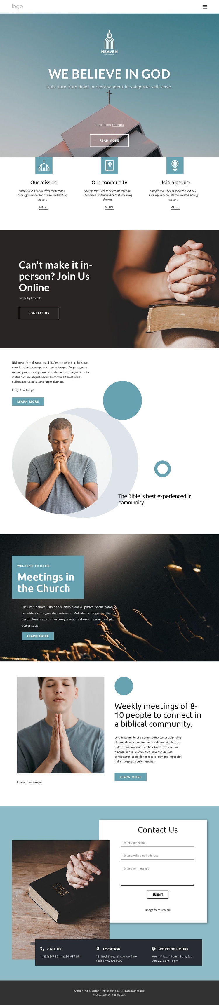 Family friendly church Wix Template Alternative