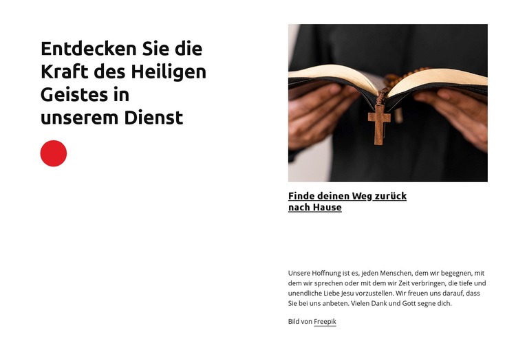 Willkommen in der Kirche Vorlage