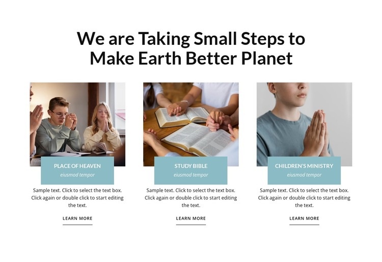 Make earth better planet Homepage Design