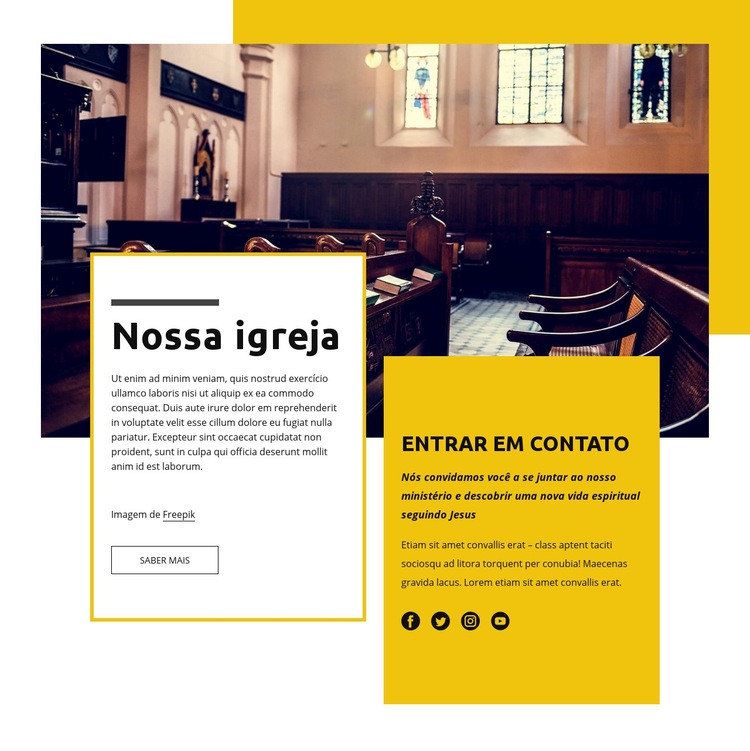 Nossa igreja Landing Page