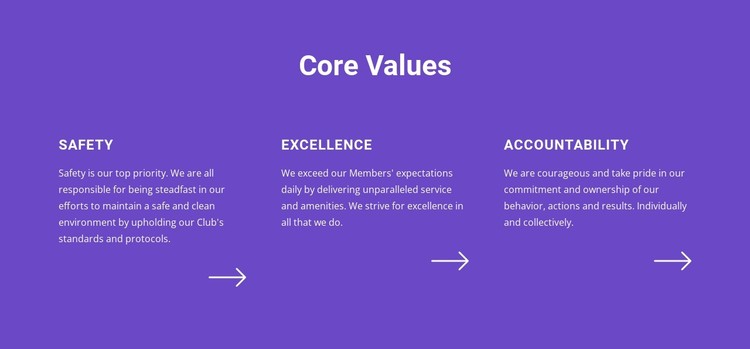 Core values list CSS Template