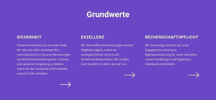 Liste der Grundwerte HTML5-Vorlage