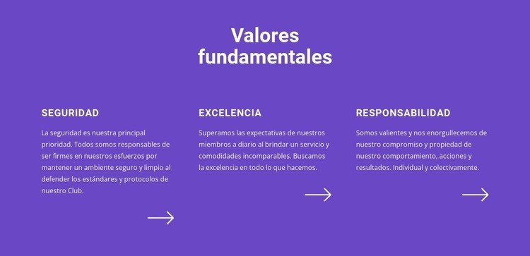 Lista de valores fundamentales Maqueta de sitio web