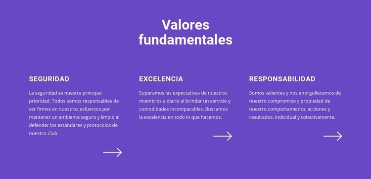 Lista de valores fundamentales Plantilla de una página