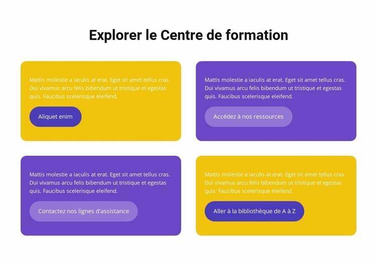 Centre d'apprentissage Conception de site Web