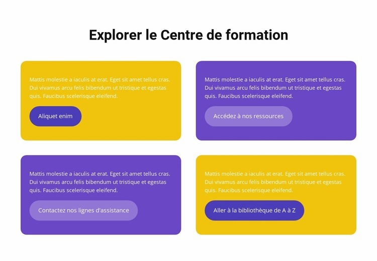 Centre d'apprentissage Modèle HTML5