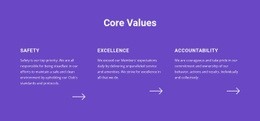 Core values list - Html Code Example by Nicepage