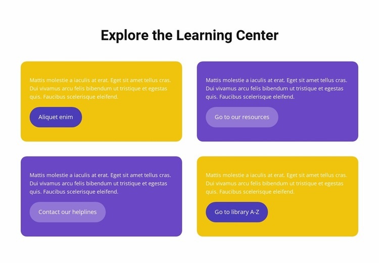 Learning center Html Code Example