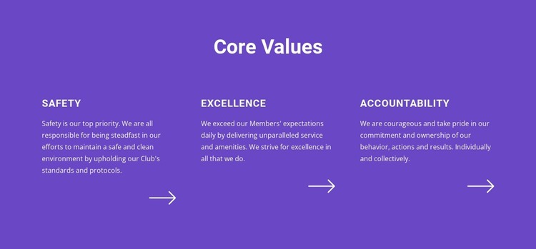 Core values list Html Website Builder