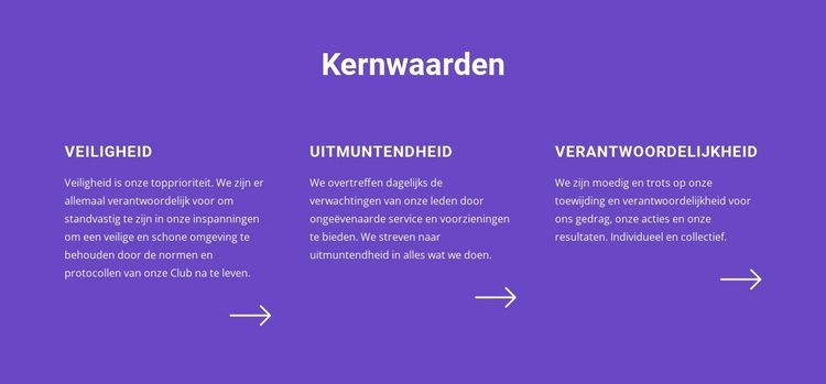 Lijst met kernwaarden Bestemmingspagina